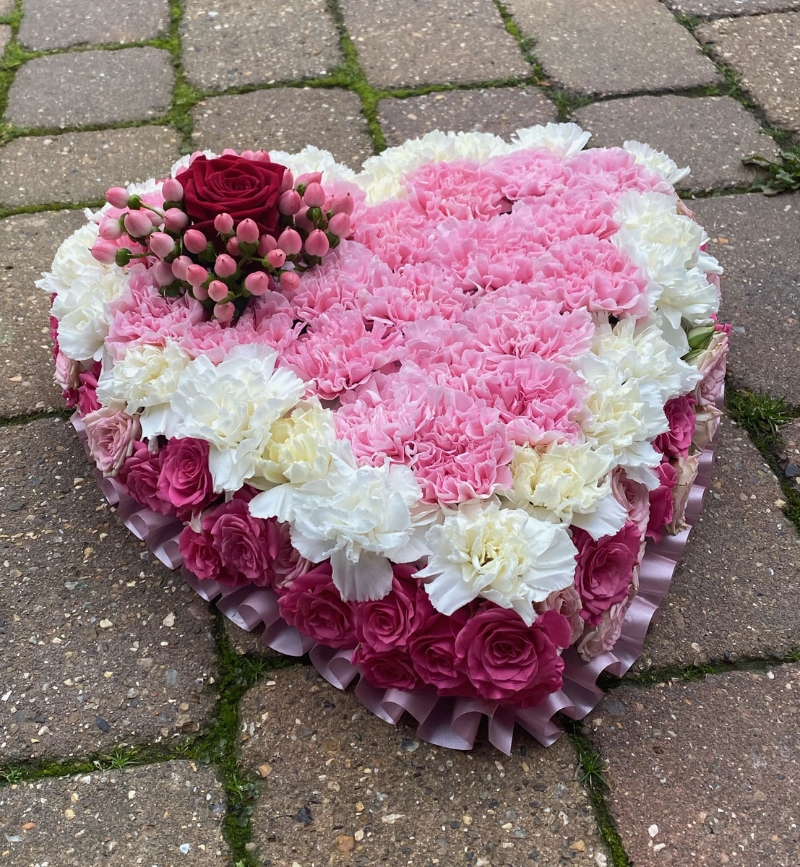 Carnation and Rose Based Heart