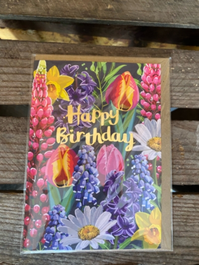 Floral Happy Birthday Card