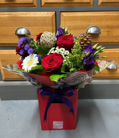 Christmas Red and Purple Bouquet