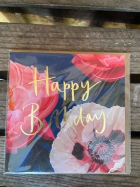 Happy Birthday Pink Flower Card