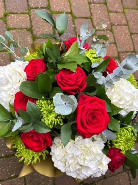 Red Rose and Hydrangea Superior Bouquet